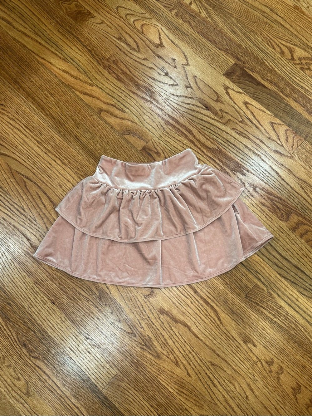 Mayoral Velvet Ruffle Skater Skirt - Blush